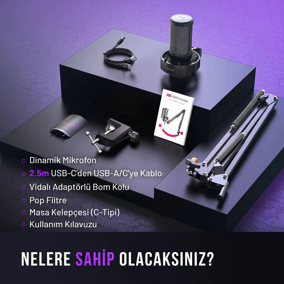 Fifine A8T Kutu İçeriği