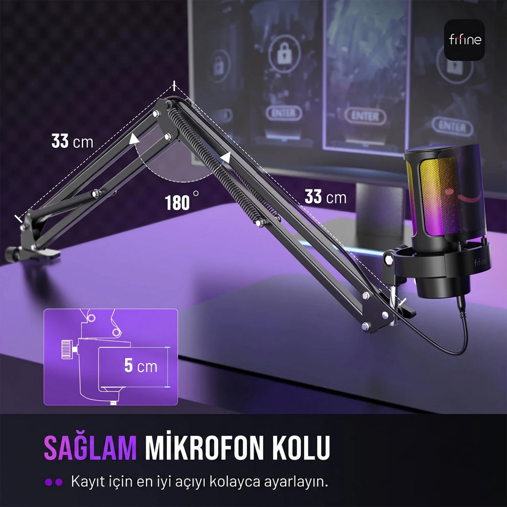 Fifine A8T Sağlam Boom Arm Kolu