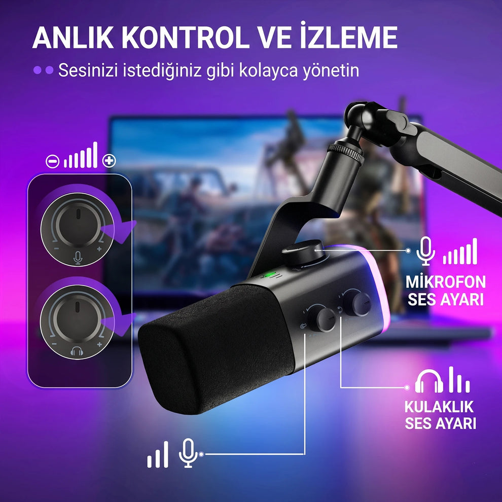 Fifine AM9 Ses Ayarları ve İzleme