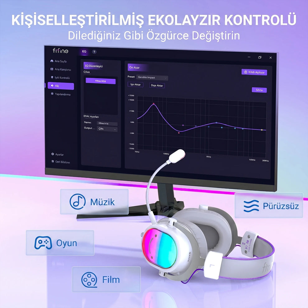Fifine H16 4 Farklı EQ Ses Modu