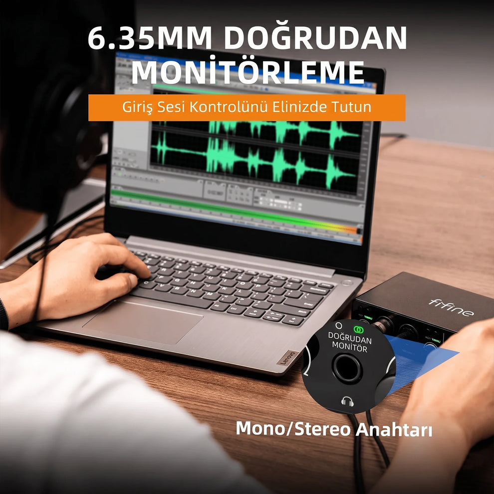 Fifine Ampli3 Doğrudan Monitörleme (Sıfır Gecikme)