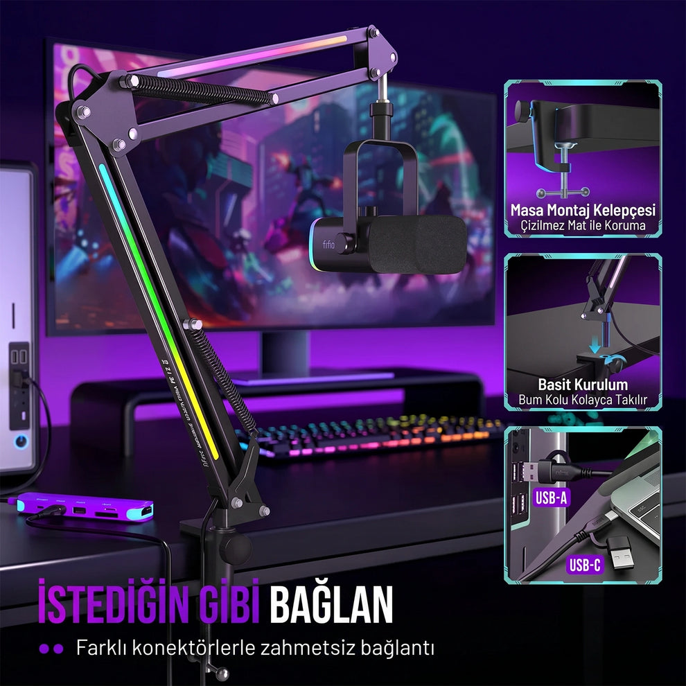 Fifine BM38 Kurulum ve Bağlantı Seçenekleri