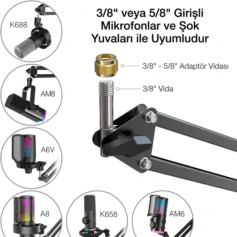Fifine CS1 Geniş Mikrofon Uyumluluğu