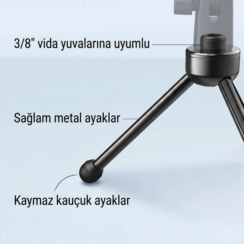 Fifine DP1 3/8 inç Vida Yuvası ve Sağlam Ayaklar