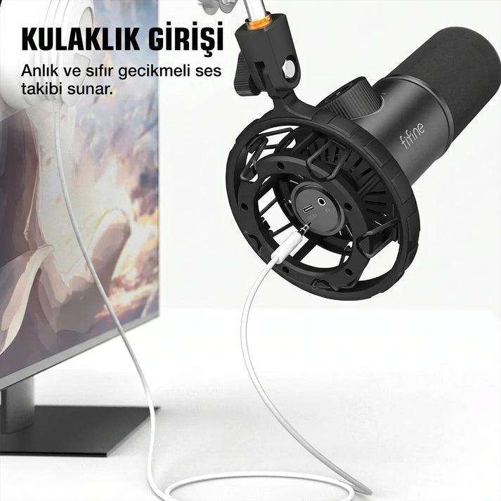 Fifine K658 3.5mm Kulaklık Çıkışı ve İzleme